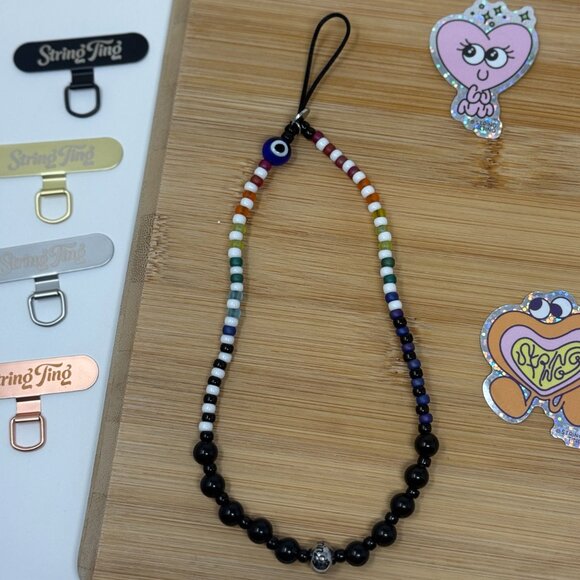 Evil Eye LTD EDITION | Authentic Handmade | String Ting | Wristlet Phone Strap - Picture 4 of 5